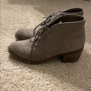 Grey suede booties